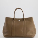 Hermès Garden Party 30cm Bag in Etoupe in Negona Leather with Palladium Hardware