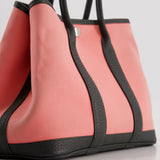 Hermès Garden Party 30cm Bag in Canvas Rose Azalee and Vert Negonda Calfskin Leather with Palladium Hardware