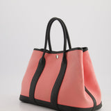 Hermès Garden Party 30cm Bag in Canvas Rose Azalee and Vert Negonda Calfskin Leather with Palladium Hardware