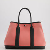 Hermès Garden Party 30cm Bag in Canvas Rose Azalee and Vert Negonda Calfskin Leather with Palladium Hardware