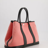 Hermès Garden Party 30cm Bag in Canvas Rose Azalee and Vert Negonda Calfskin Leather with Palladium Hardware