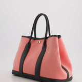 Hermès Garden Party 30cm Bag in Canvas Rose Azalee and Vert Negonda Calfskin Leather with Palladium Hardware