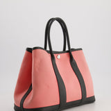 Hermès Garden Party 30cm Bag in Canvas Rose Azalee and Vert Negonda Calfskin Leather with Palladium Hardware