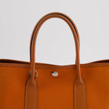 Hermès Garden Party 30cm Bag in Potiron Orange Canvas and Terre Battue Negonda Leather with Palladium Hardware