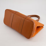 Hermès Garden Party 30cm Bag in Potiron Orange Canvas and Terre Battue Negonda Leather with Palladium Hardware