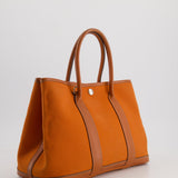 Hermès Garden Party 30cm Bag in Potiron Orange Canvas and Terre Battue Negonda Leather with Palladium Hardware