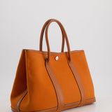 Hermès Garden Party 30cm Bag in Potiron Orange Canvas and Terre Battue Negonda Leather with Palladium Hardware