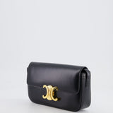 Celine Black Claude Shoulder Bag in Shiny Calfskin with Gold Hardware RRP £2150