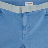 Chanel Light Washed Blue Straight-Leg Jeans with Velcro Waist Detailing Size FR 44 (UK 16)