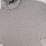 Loro Piana Grey Short-Sleeve Cashmere Turtle Neck Jumper with Front Pockets Size L (UK 12)