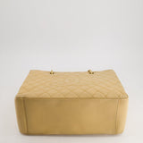 Chanel Beige Caviar GST Grand Shopper Tote Bag with Gold Hardware