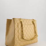 Chanel Beige Caviar GST Grand Shopper Tote Bag with Gold Hardware