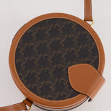 Celine Calfskin Triomphe Canvas Medium Tambour Bag