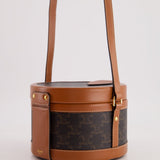 Celine Calfskin Triomphe Canvas Medium Tambour Bag