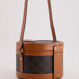 Celine Calfskin Triomphe Canvas Medium Tambour Bag