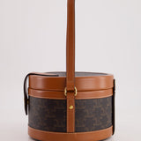 Celine Calfskin Triomphe Canvas Medium Tambour Bag