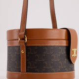 Celine Calfskin Triomphe Canvas Medium Tambour Bag