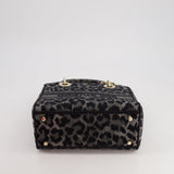 Christian Dior Medium Lady D-Lite in Grey & Black Mizza Embroidery with Champagne Gold Hardware RRP £3700