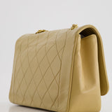 Chanel Vintage Beige Diana Flap Bag in Lambskin Leather with 24K Gold Hardware