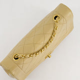 Chanel Vintage Beige Diana Flap Bag in Lambskin Leather with 24K Gold Hardware