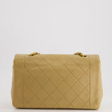 Chanel Vintage Beige Diana Flap Bag in Lambskin Leather with 24K Gold Hardware