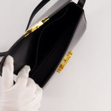 Celine Black Claude Shoulder Bag in Shiny Calfskin with Gold Hardware RRP £2150