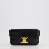 Celine Black Claude Shoulder Bag in Shiny Calfskin with Gold Hardware RRP £2150