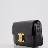 Celine Black Claude Shoulder Bag in Shiny Calfskin with Gold Hardware RRP £2150