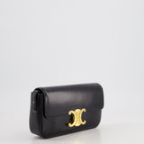 Celine Black Claude Shoulder Bag in Shiny Calfskin with Gold Hardware RRP £2150