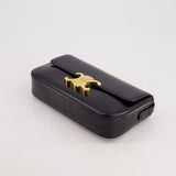 Celine Black Claude Shoulder Bag in Shiny Calfskin with Gold Hardware RRP £2150