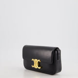 Celine Black Claude Shoulder Bag in Shiny Calfskin with Gold Hardware RRP £2150