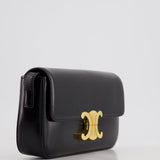 Celine Black Claude Shoulder Bag in Shiny Calfskin with Gold Hardware RRP £2150