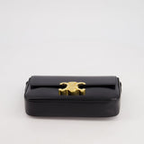 Celine Black Claude Shoulder Bag in Shiny Calfskin with Gold Hardware RRP £2150