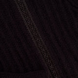 Hermès Brown Cashmere Knit Jumper with Lambskin Leather Braided Details Size FR 34 (UK 6)