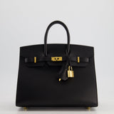 *HOLY GRAIL* Hermès Birkin 25cm Sellier Bag in Noir Epsom Leather with Gold Hardware