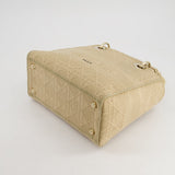 Christian Dior Medium Lady D-Lite Bag in Beige Cannage Canvas with Champagne Gold Hardware RRP £4,300