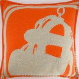 Hermès Brides De Gala Pillow in Écru, Orange & Bleu RRP £650