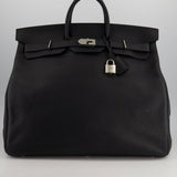 Hermès HAC 50 in Black Retourné Togo Leather with Palladium Hardware