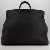 Hermès HAC 50 in Black Retourné Togo Leather with Palladium Hardware