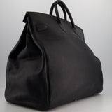 Hermès HAC 50 in Black Retourné Togo Leather with Palladium Hardware