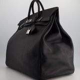 Hermès HAC 50 in Black Retourné Togo Leather with Palladium Hardware