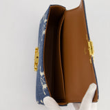 Celine Denim Blue Triomphe Shoulder Bag in Fabric with Gold Hardware RRP £2150