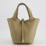 Hermès Picotin Bag 18cm in Beige Marfa Clemence Leather with Palladium Hardware