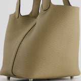 Hermès Picotin Bag 18cm in Beige Marfa Clemence Leather with Palladium Hardware