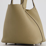 Hermès Picotin Bag 18cm in Beige Marfa Clemence Leather with Palladium Hardware