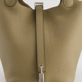 Hermès Picotin Bag 18cm in Beige Marfa Clemence Leather with Palladium Hardware