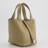 Hermès Picotin Bag 18cm in Beige Marfa Clemence Leather with Palladium Hardware