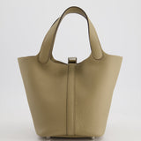 Hermès Picotin Bag 18cm in Beige Marfa Clemence Leather with Palladium Hardware