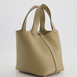 Hermès Picotin Bag 18cm in Beige Marfa Clemence Leather with Palladium Hardware