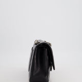 Chanel Medium Black Classic Double Flap Bag in Caviar Leather with Silver Hardware